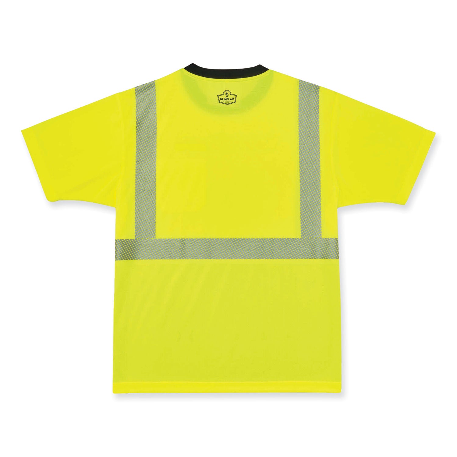 GloWear 8280BK Class 2 Performance T-Shirt with Black Bottom, Polyester, Large, Lime, Ships in 1-3 Business Days