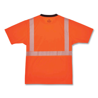 GloWear 8280BK Class 2 Performance T-Shirt with Black Bottom, Polyester, Small, Orange, Ships in 1-3 Business Days