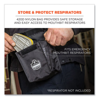 Arsenal 5184 Mouthbit Respirator Bag, 5 x 4 x 6.5, Black, Ships in 1-3 Business Days