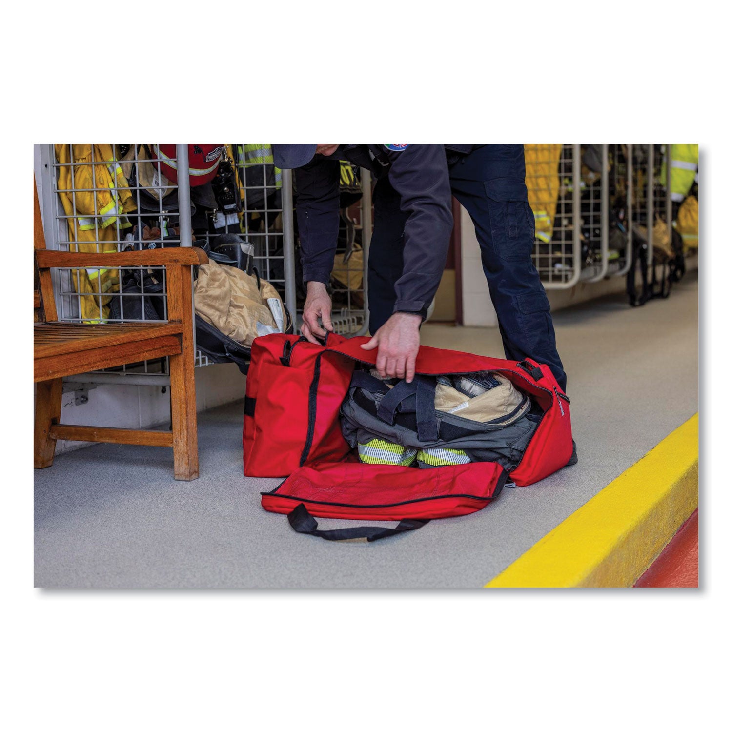 Arsenal 5005P Fire + Rescue Gear Bag, Polyester, 39 x 15 x 15, Red, Ships in 1-3 Business Days