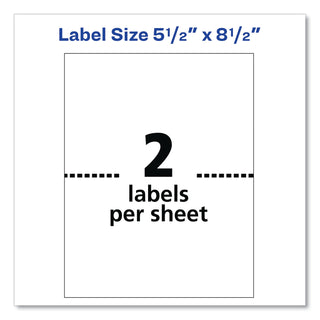 Shipping Labels with TrueBlock Technology, Inkjet Printers, 5.5 x 8.5, White, 2 Labels/Sheet, 100 Sheets/Pack, 2 Packs