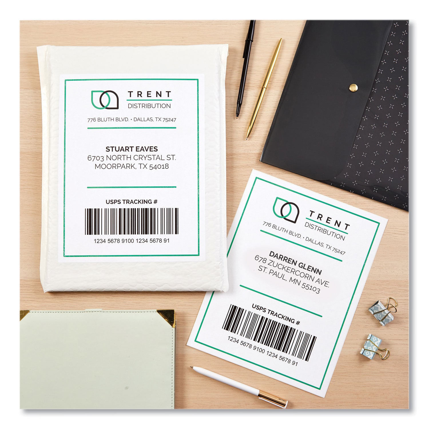 Shipping Labels with TrueBlock Technology, Inkjet Printers, 5.5 x 8.5, White, 2 Labels/Sheet, 100 Sheets/Pack, 2 Packs