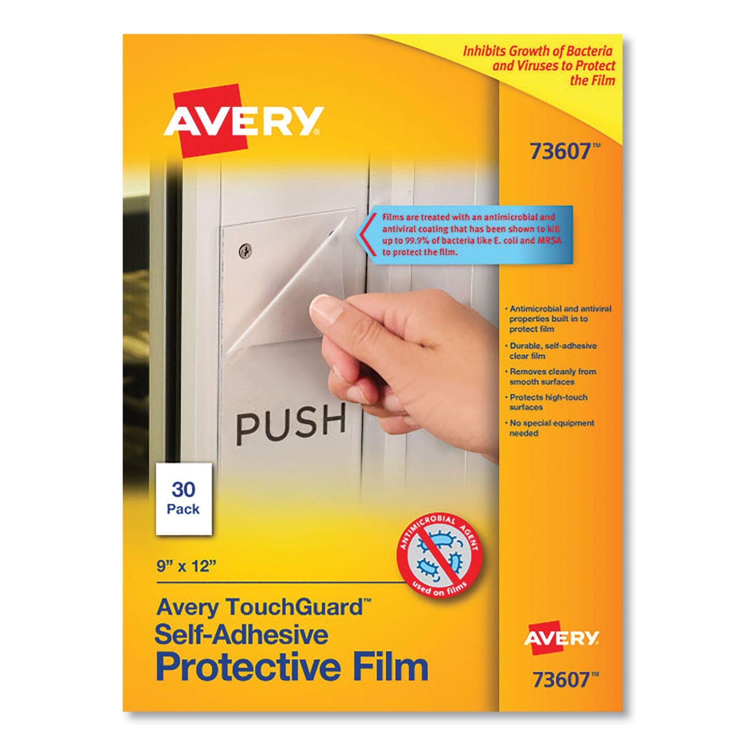 touchguard-protective-film-sheet-9-x-12-matte-clear-30-pack_ave73607 - 1