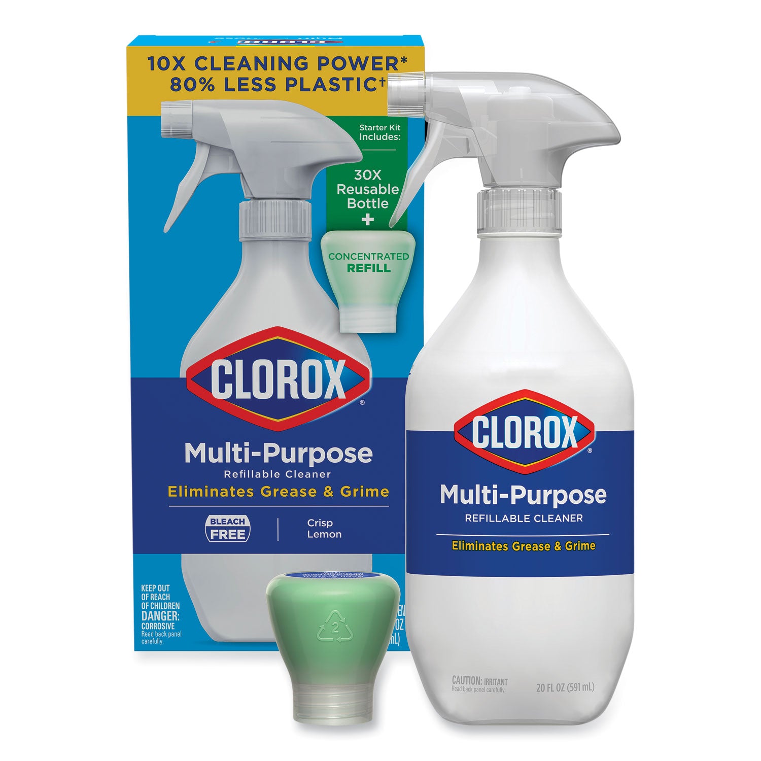 clorox-multipurpose-degreaser-cleaner-refillable-starter-kit-crisp-lemon-scent_clo60160 - 1
