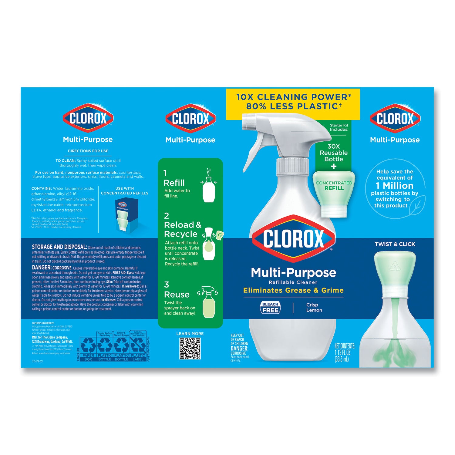 clorox-multipurpose-degreaser-cleaner-refillable-starter-kit-crisp-lemon-scent_clo60160 - 3