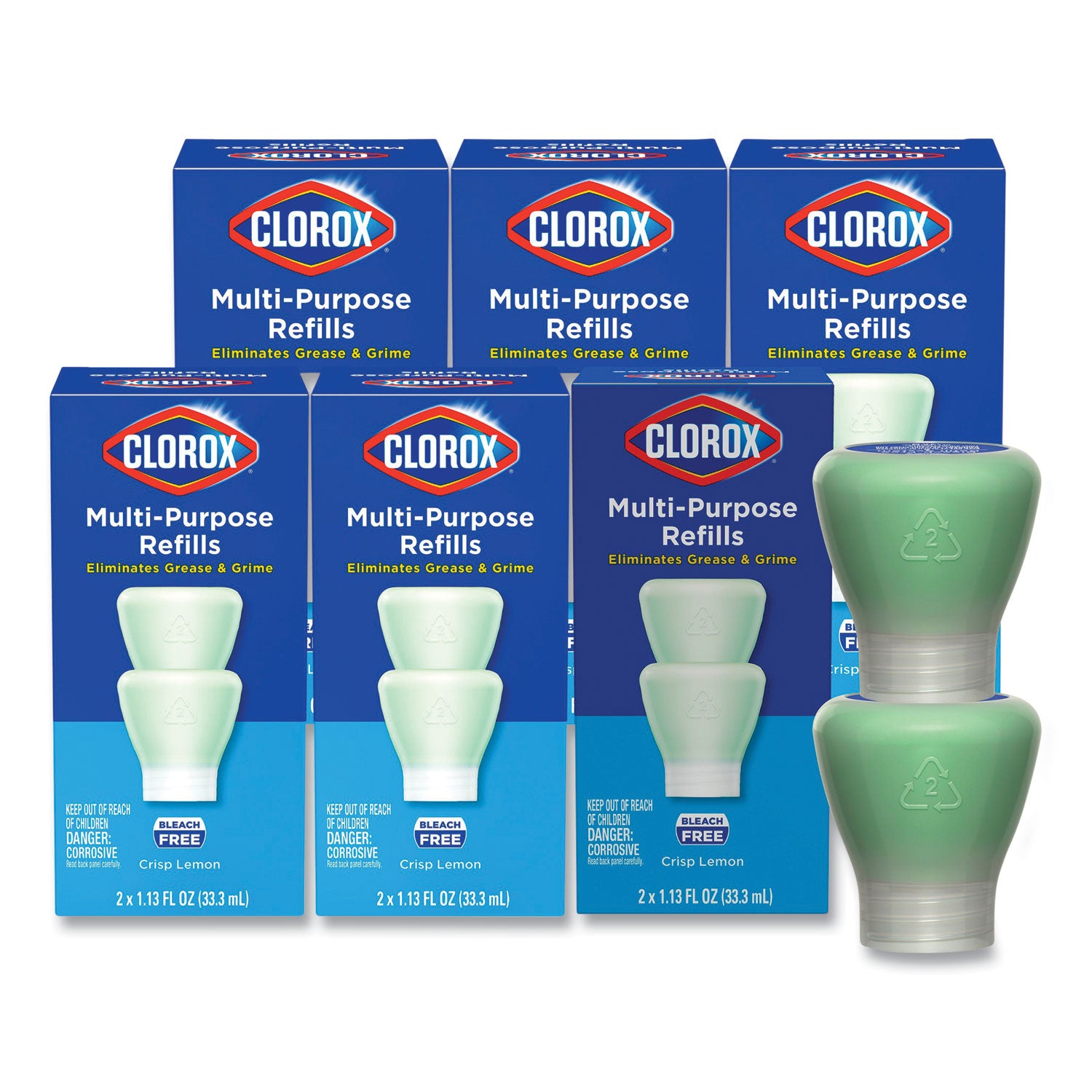 clorox-multipurpose-degreaser-cleaner-refill-pods-crisp-lemon-scent-2-pods-box-8-boxes-carton_clo60161 - 1