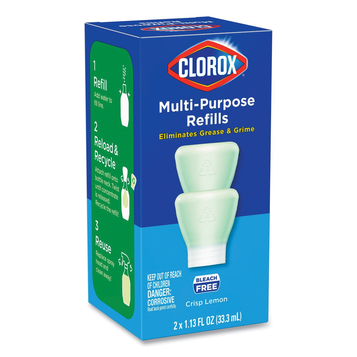 clorox-multipurpose-degreaser-cleaner-refill-pods-crisp-lemon-scent-2-pods-box-8-boxes-carton_clo60161 - 2