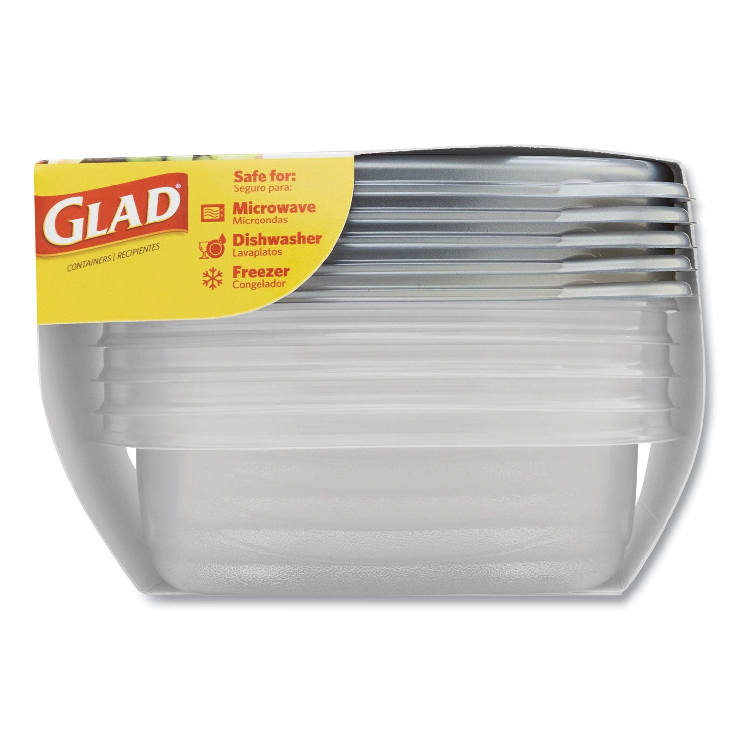 home-collection-food-storage-containers-with-lids-medium-square-25-oz-clear-metallic-plastic-5-pack_cloxza60795 - 3