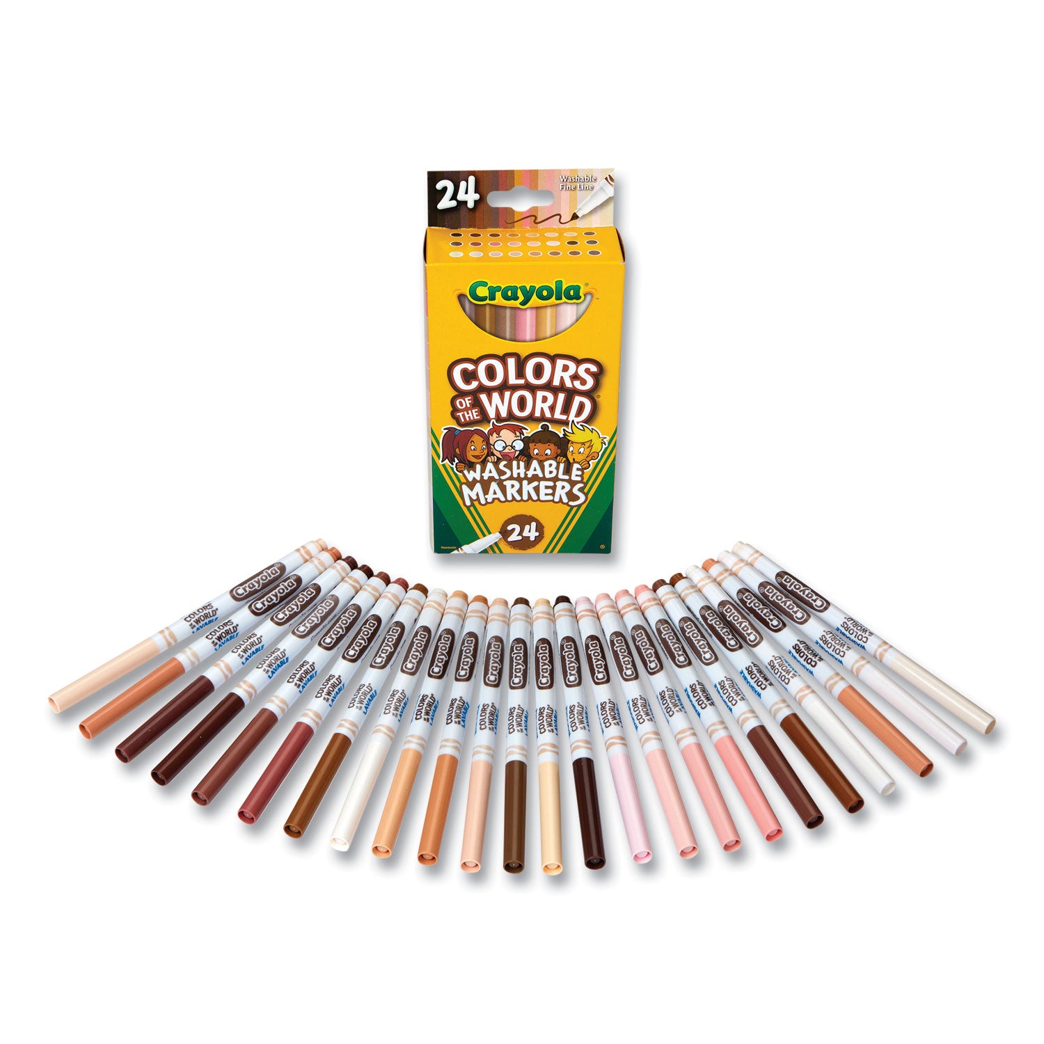 colors-of-the-world-washable-markers-fine-bullet-tip-assorted-colors-24-pack_cyo587810 - 2
