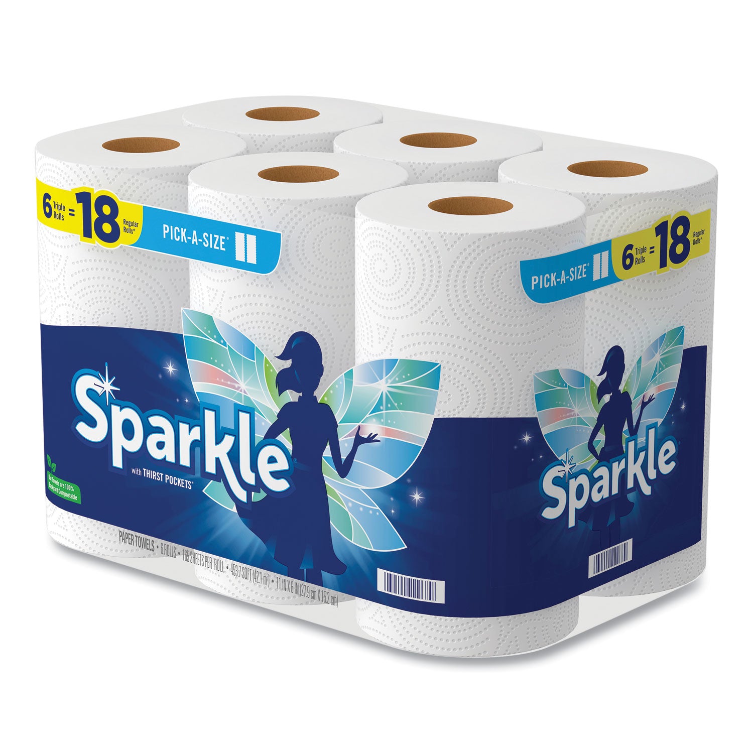 pick-a-size-perforated-kitchen-triple-roll-towels-with-thirst-pockets-2-ply-11-x-6-white-165-sheets-roll-6-rolls-pack_gpc22269501 - 2