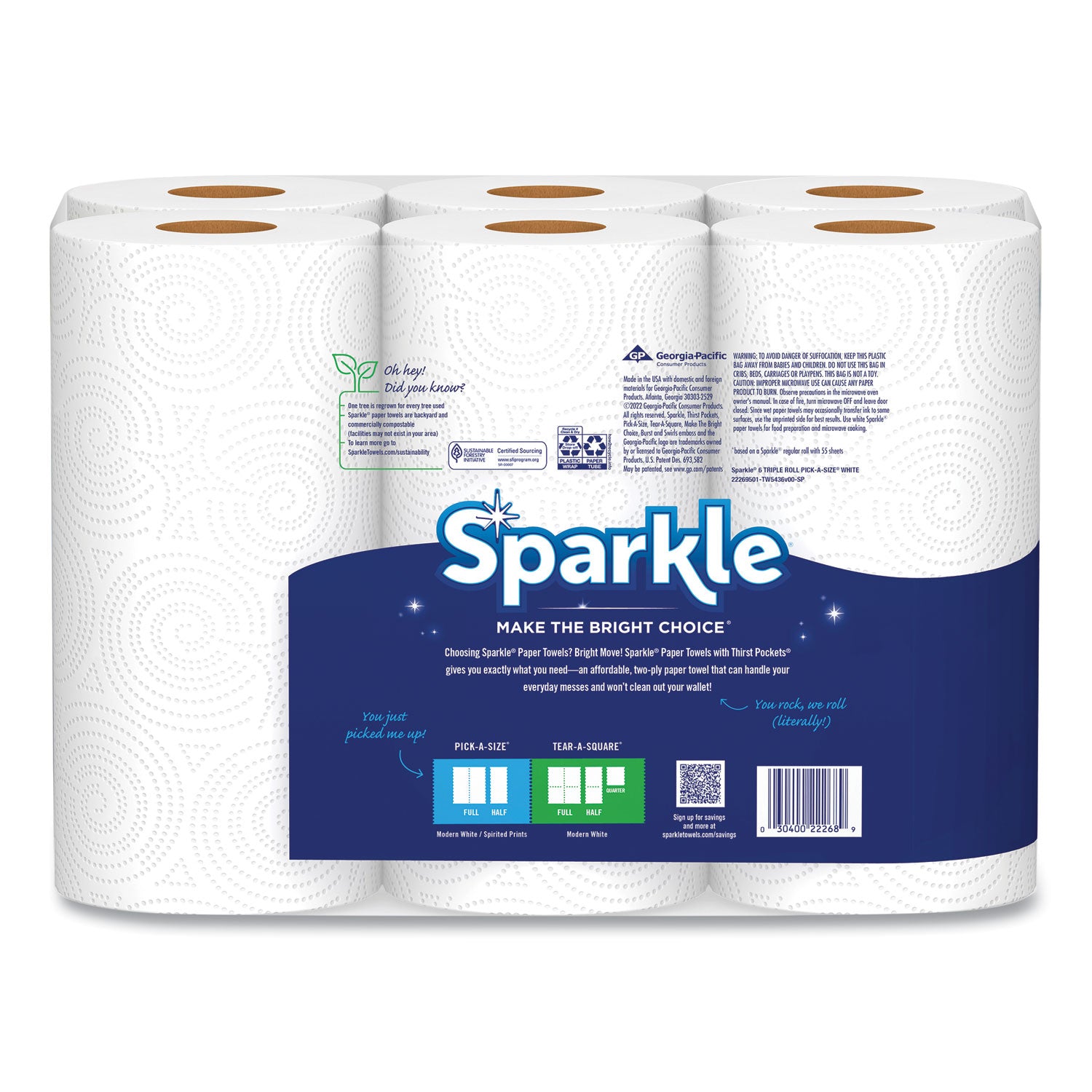 pick-a-size-perforated-kitchen-triple-roll-towels-with-thirst-pockets-2-ply-11-x-6-white-165-sheets-roll-6-rolls-pack_gpc22269501 - 3