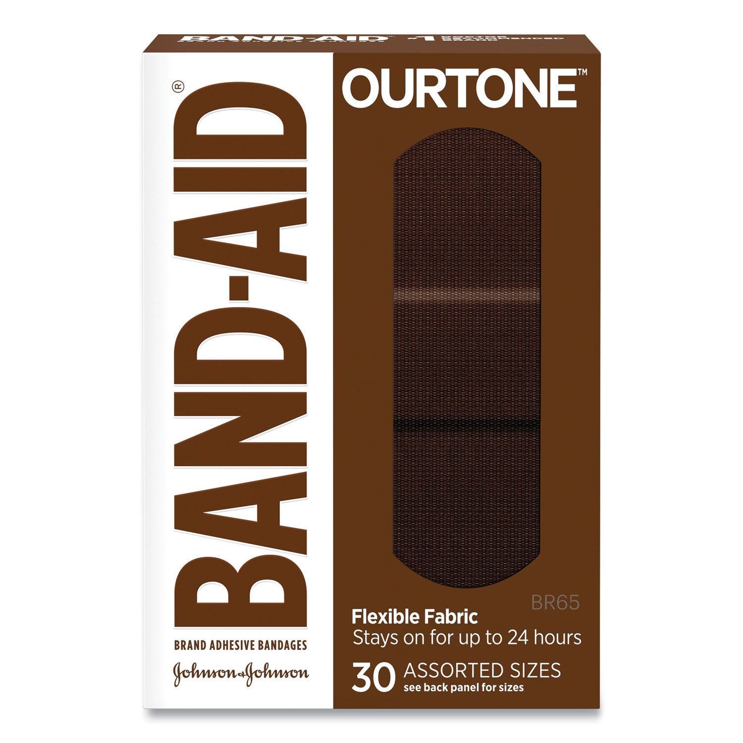 ourtone-adhesive-bandages-br65-225-x-063;-3-x-075;-3-x-1-deep-brown-30-pack_joj119587 - 1