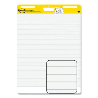 Vertical-Orientation Self-Stick Easel Pads, Wide Ruled, 25 x 30, White, 30 Sheets/Pad, 6 Pads/Pack