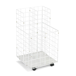 Wire Roll Files, 4 Compartments, 16.25w x 16.5d x 30.5h, White - 