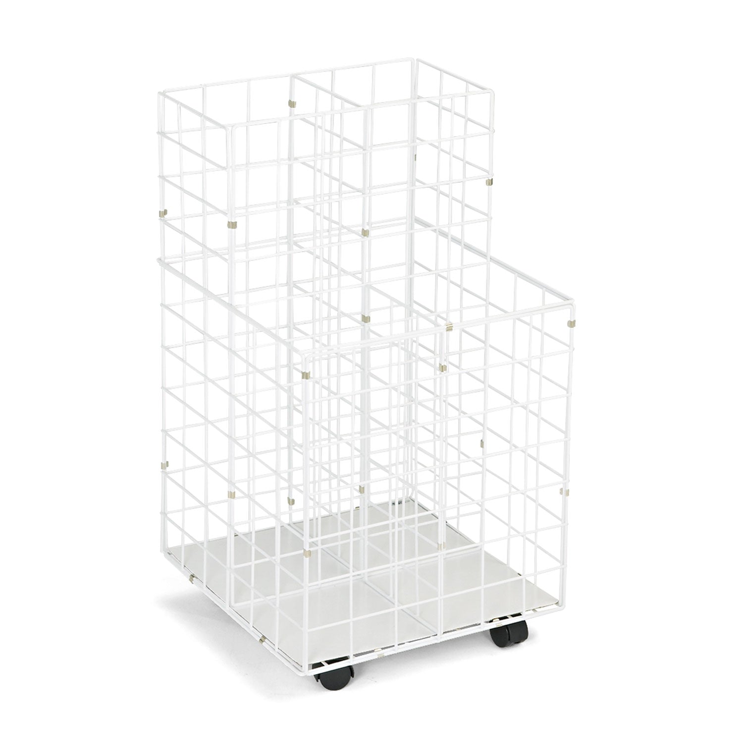 Wire Roll Files, 4 Compartments, 16.25w x 16.5d x 30.5h, White - 