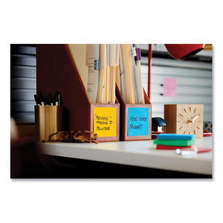 Post-it Super Sticky Dispenser Notes - Playful Primaries Color Collection - 3" x 3" - Square - Candy Apple Red, Blue Paradise, Sunnyside, Lucky Green - Paper - Pop-up, Recyclable - 18 / Pack