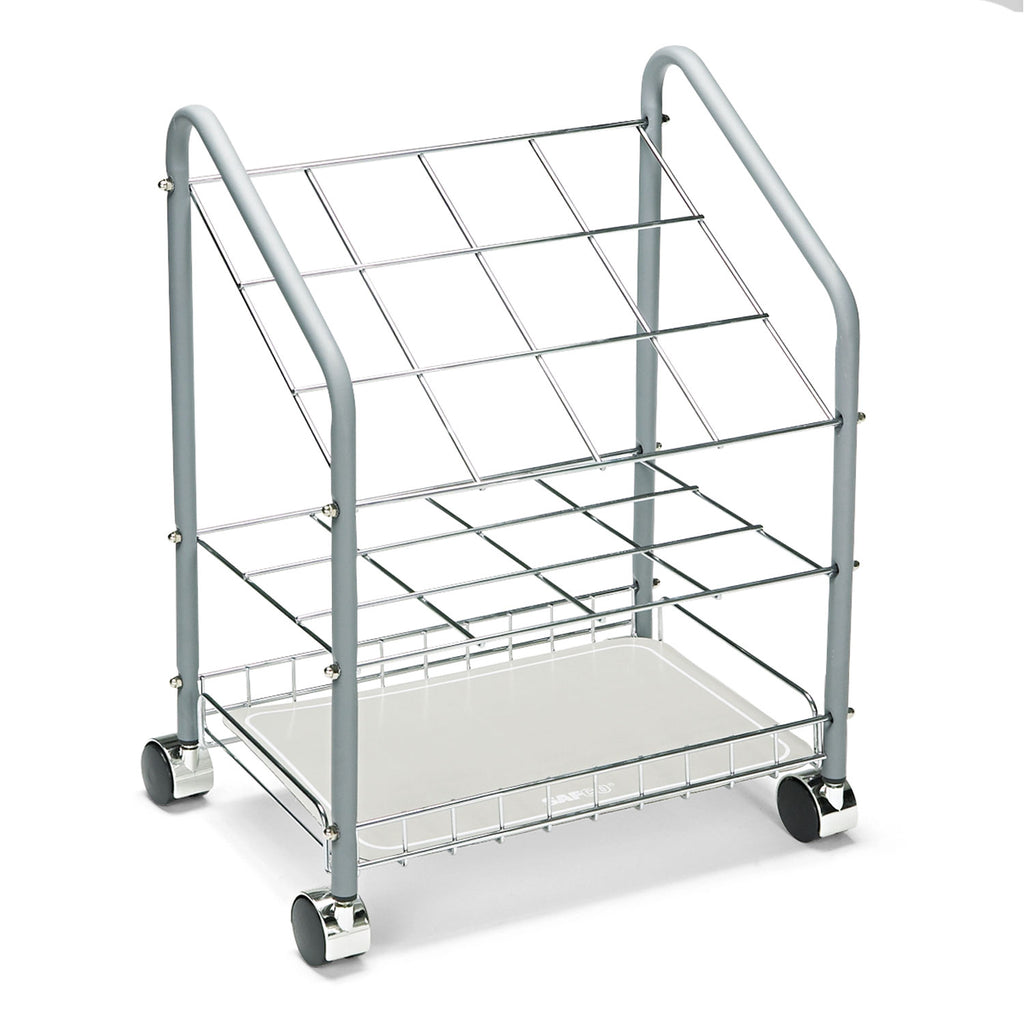 Wire Roll/Files, 12 Compartments, 18w x 12.75d x 24.5h, Gray - 