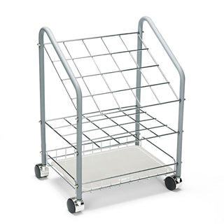 Safco Tabular Steel Wire Roll File - 3.75" Roll Diameter Supported - Locking Casters - Gray - Steel - 1 Each