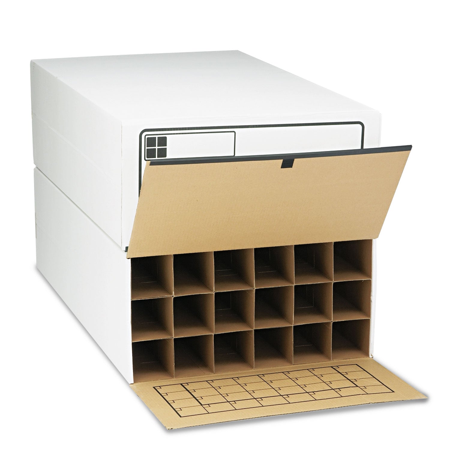 Tube-Stor Fiberboard Files, Blueprints/Roll Files, 24" x 37.5" x 12", White, 2/Carton - 
