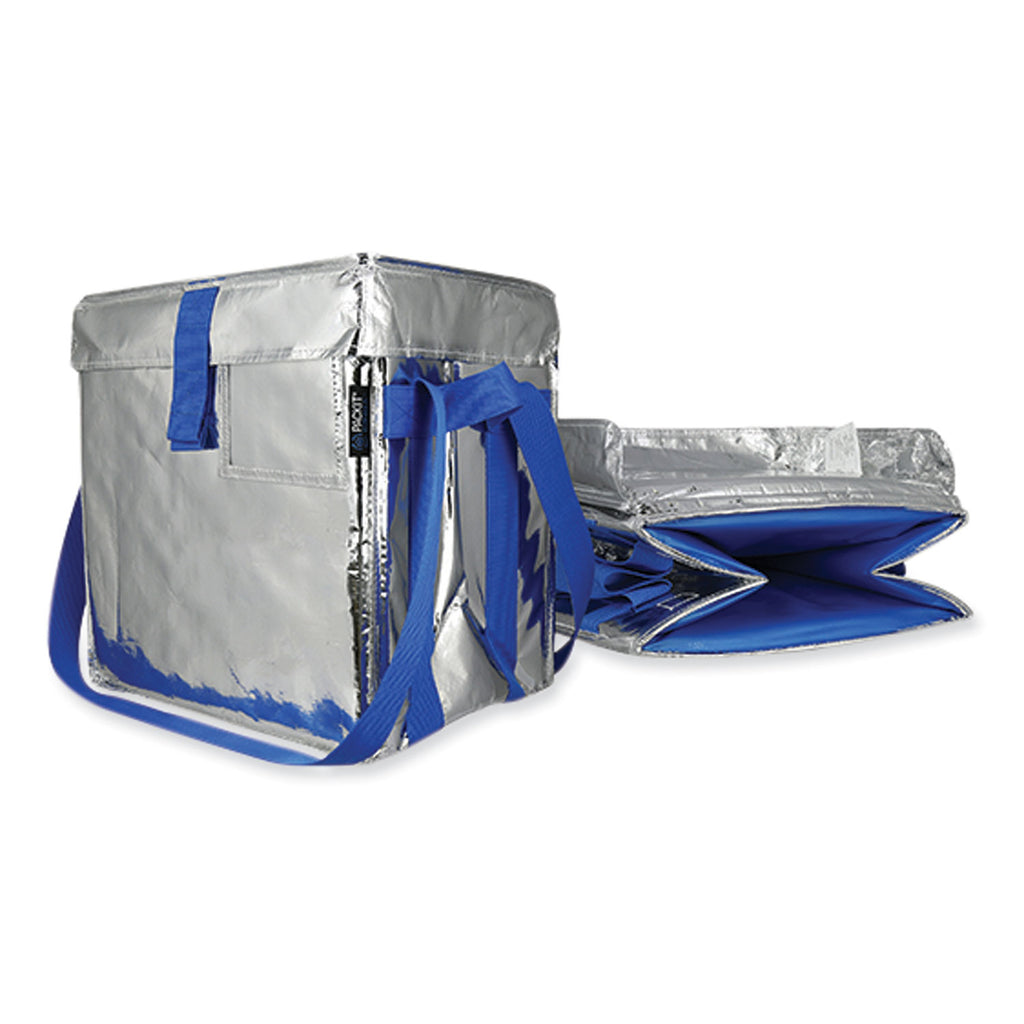 Fresh Eco Freeze Tote, 13.5 x 9 x 13, Silver/Blue, 4/Carton