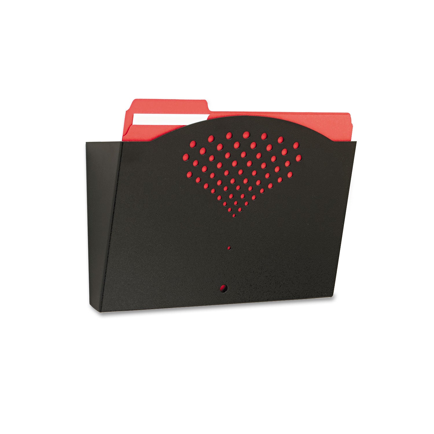 Steel Wall Pocket, Letter Size, 12" x 3" x 9", Black - 