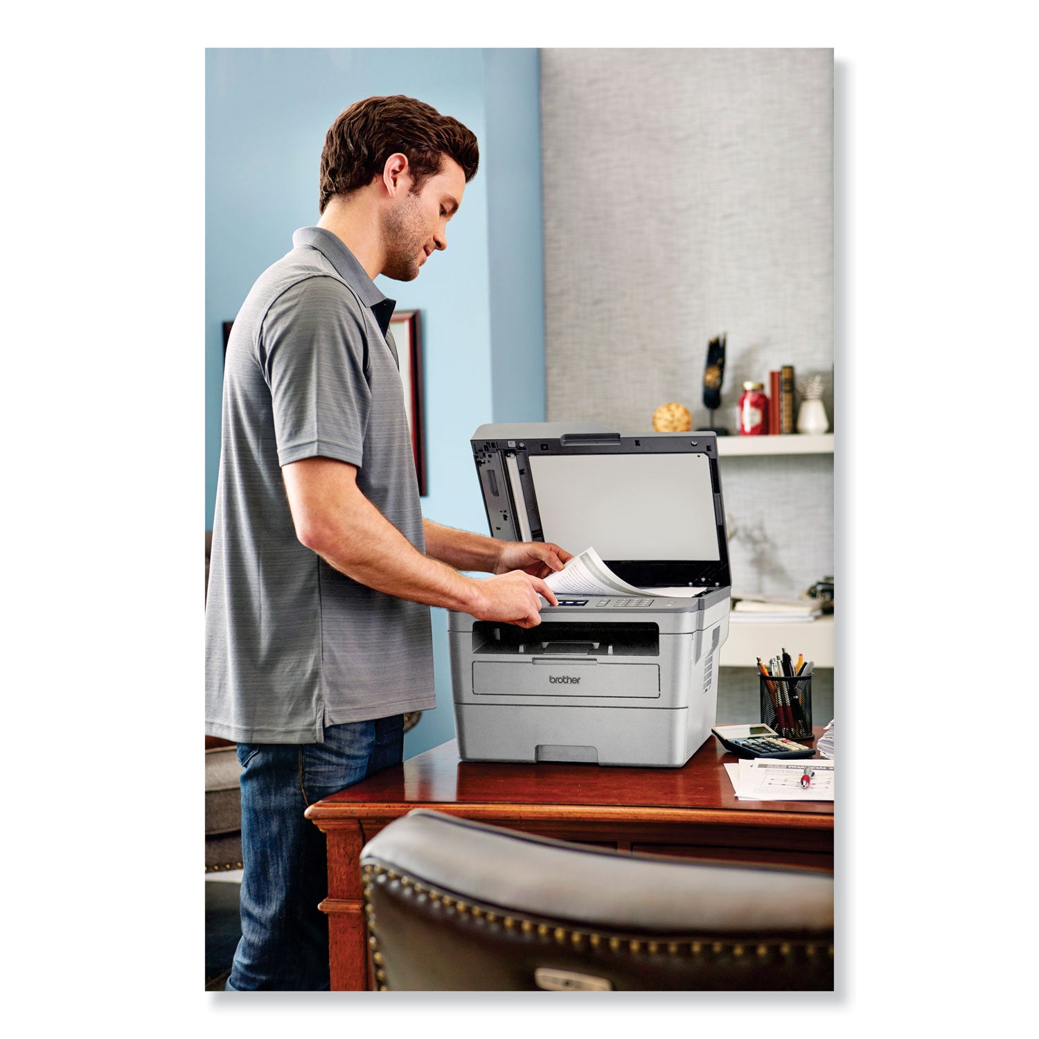 Brother Workhorse MFC-L2759DW Wireless Laser Multifunction Printer - Monochrome - Copier/Fax/Printer/Scanner - 36 ppm Mono Print - 2400 x 600 dpi Print - Automatic Duplex Print - Up to 15000 Pages Monthly - 250 sheets Input - Color Flatbed Scanner - - 5