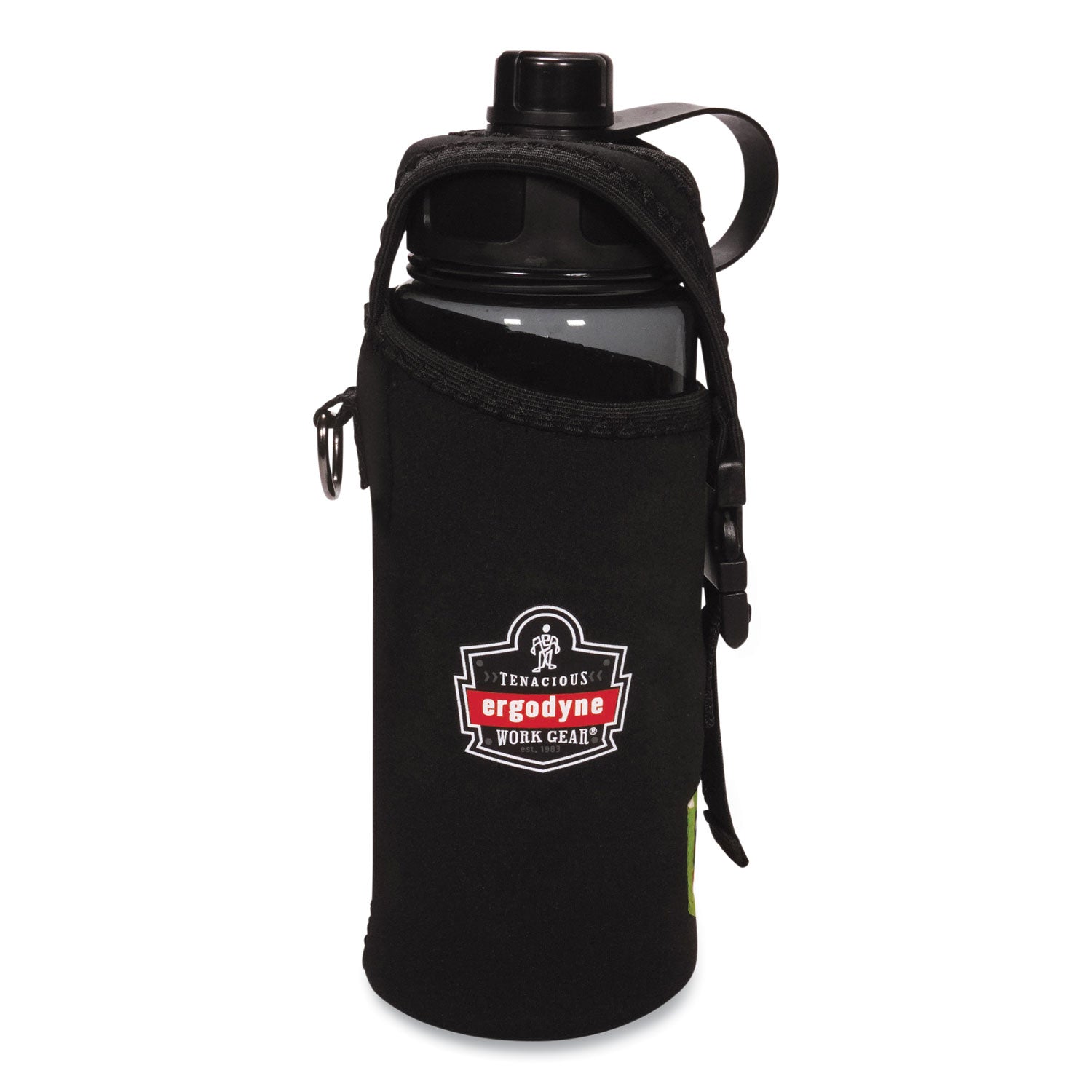 Chill-Its 5151 Plastic Wide Mouth Water Bottle, 34 oz, Black, Ships in 1-3 Business Days