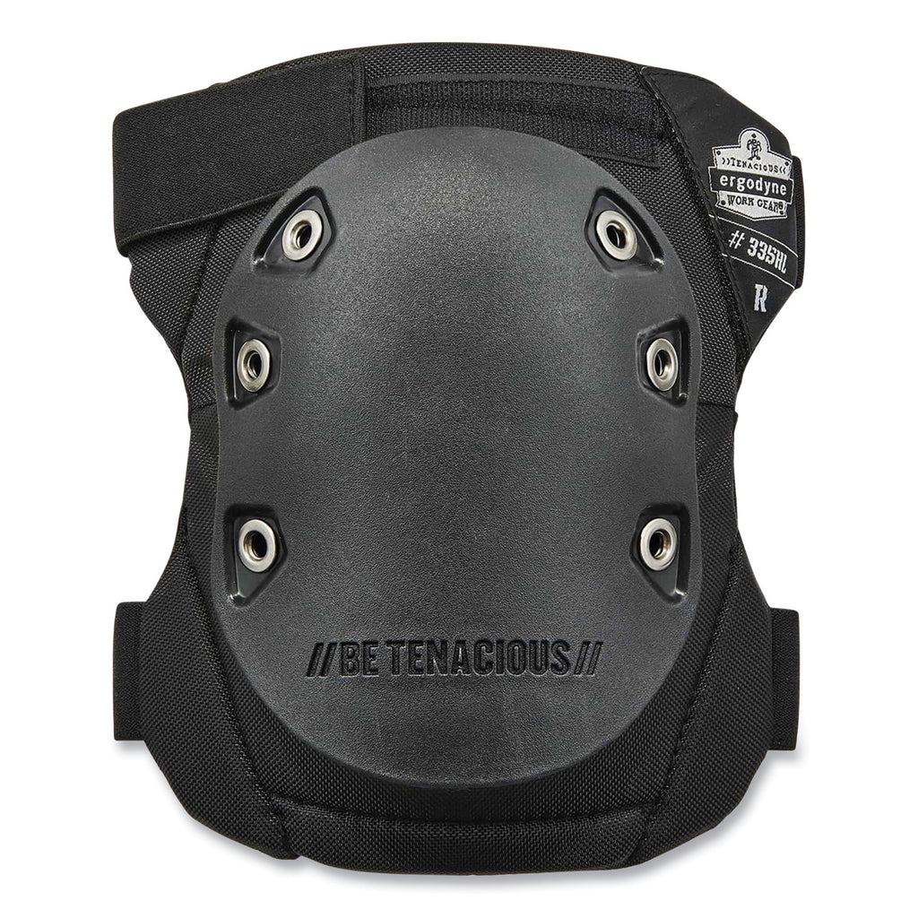 ProFlex 335HL Slip-Resistant Black Rubber Cap Knee Pads, Hook and Loop Closure, Pair, Ships in 1-3 Business Days