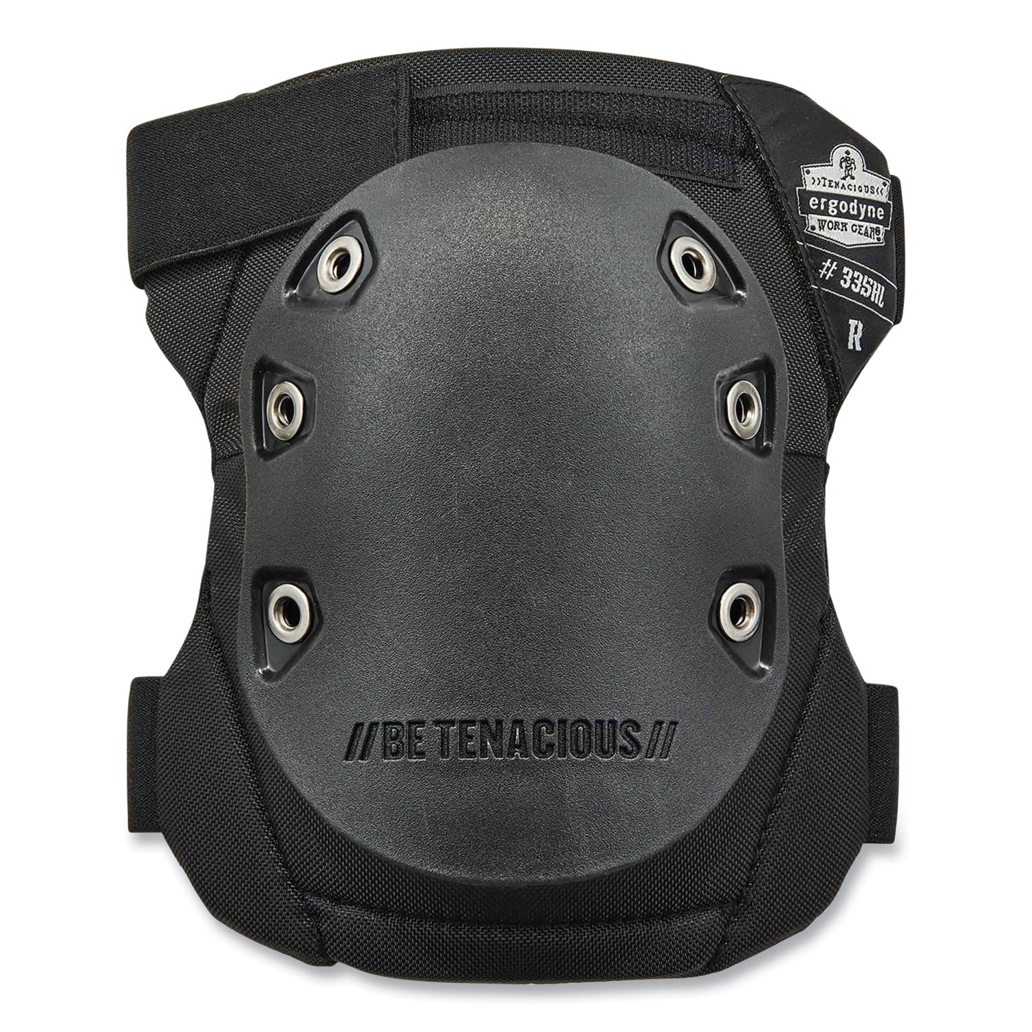 ProFlex 335HL Slip-Resistant Black Rubber Cap Knee Pads, Hook and Loop Closure, Pair, Ships in 1-3 Business Days