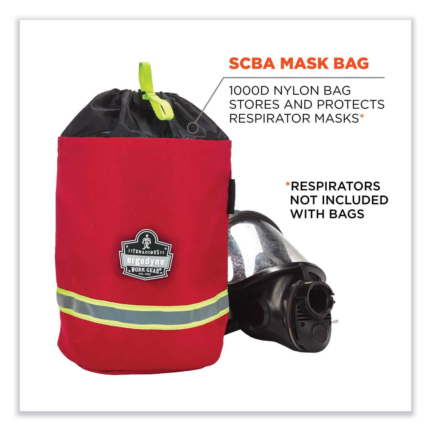 Arsenal 5080 SCBA Mask Bag , 8.5 x 8.5 x 14, Red, Ships in 1-3 Business Days