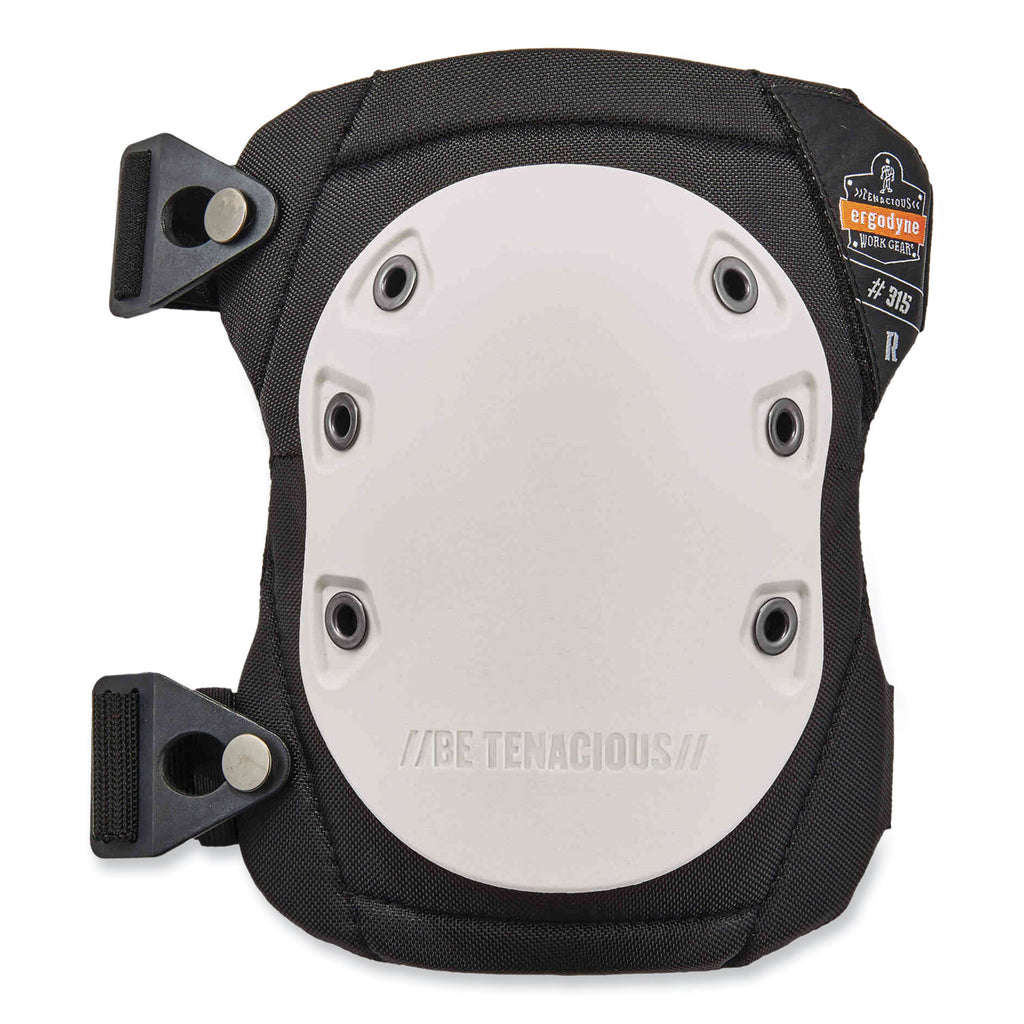 ProFlex 315 Abrasion-Resistant Knee Pads, Long Textured White Hard Cap, Buckle Closure, Pair, Ships in 1-3 Business Days