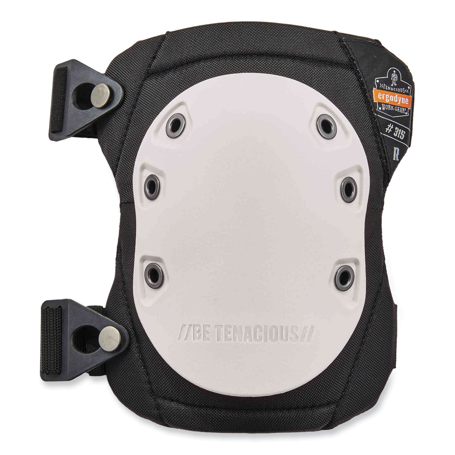 ProFlex 315 Abrasion-Resistant Knee Pads, Long Textured White Hard Cap, Buckle Closure, Pair, Ships in 1-3 Business Days