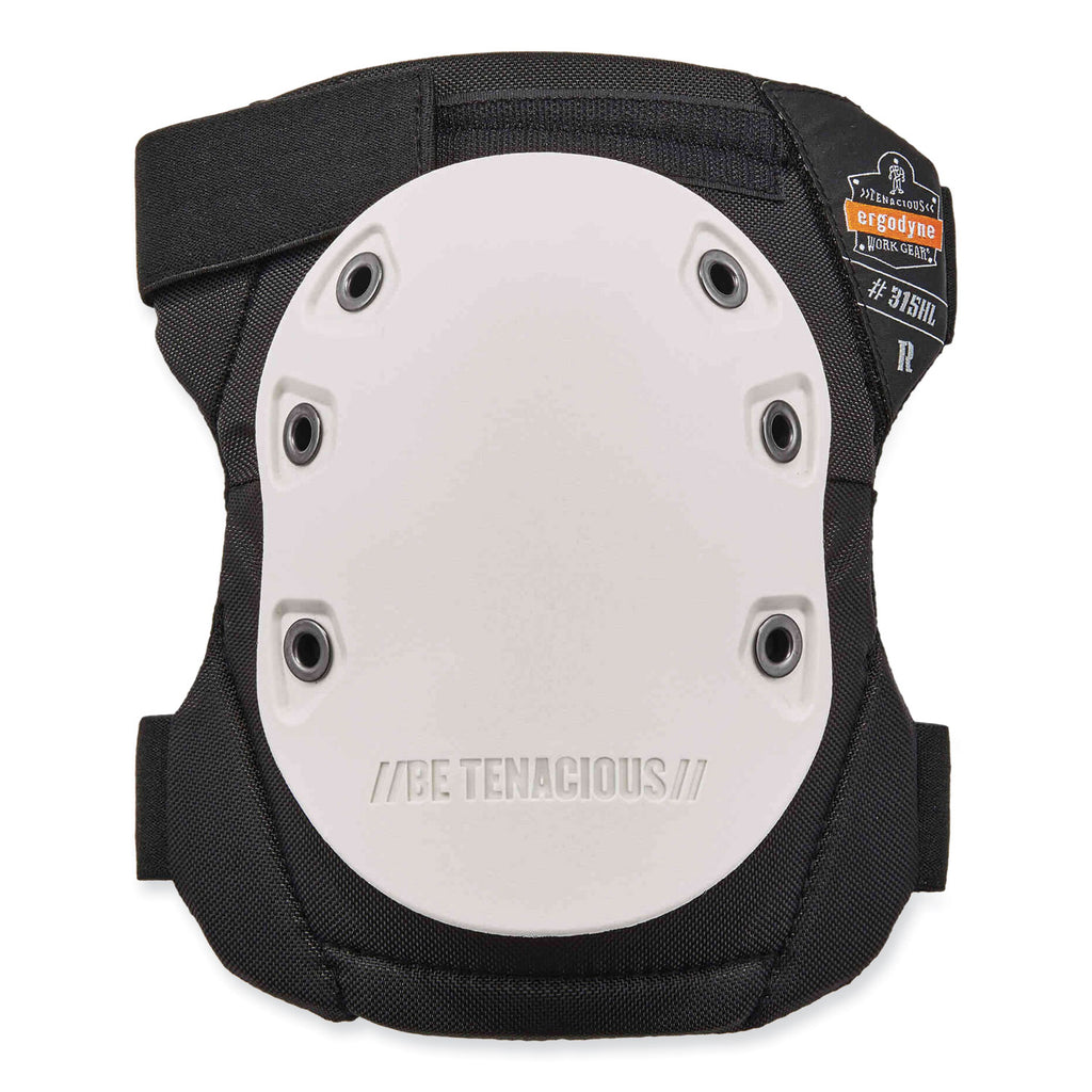 ProFlex 315HL Abrasion-Resistant Knee Pad, Long Textured White Hard Cap, Hook/Loop Closure, Pair, Ships in 1-3 Business Days