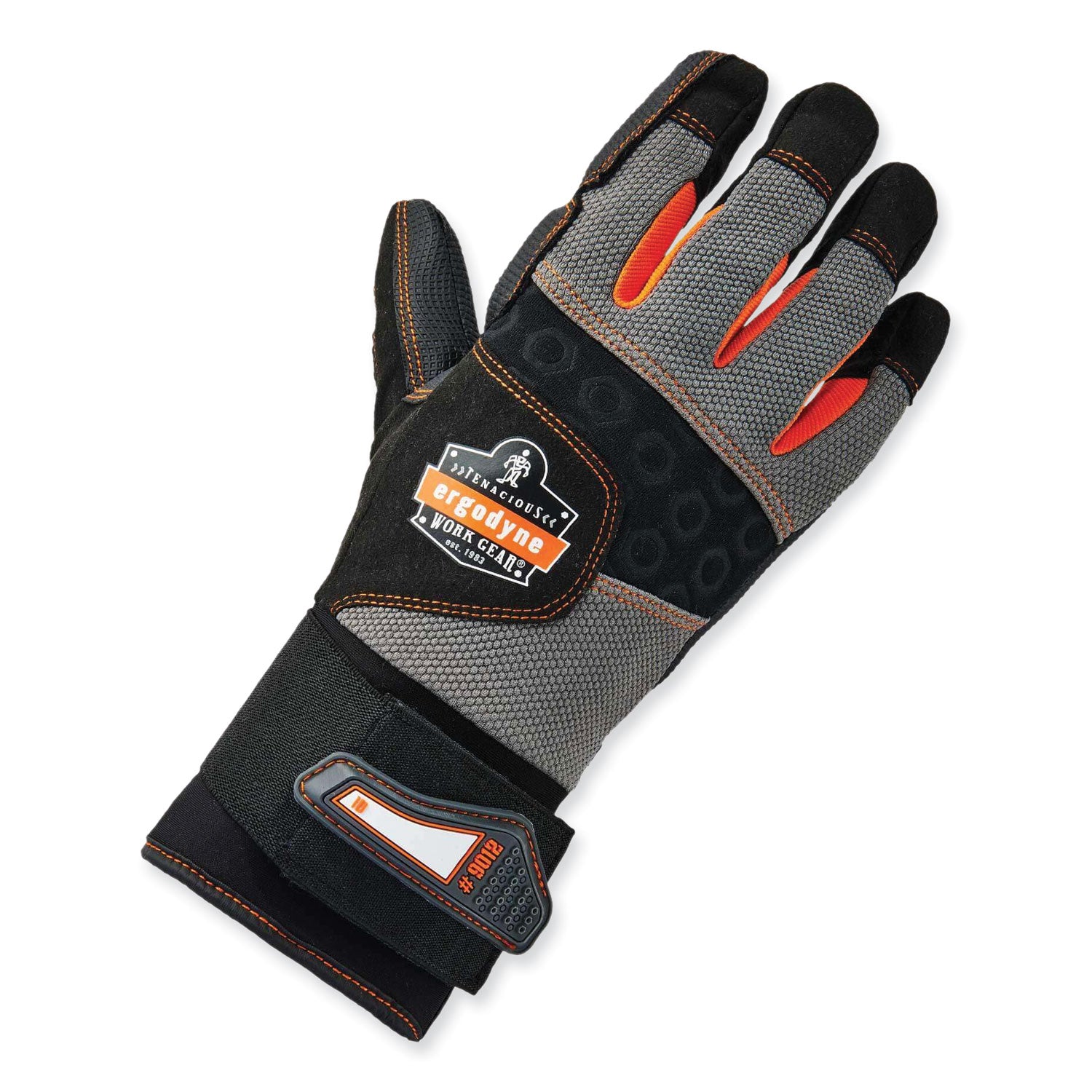 ProFlex 9012 Certified AV Gloves + Wrist Support, Black, Large, Pair, Ships in 1-3 Business Days