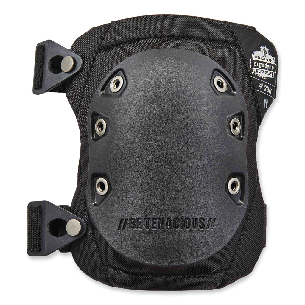 ProFlex 335 Slip-Resistant Rubber Cap Knee Pads, Buckle Closure, One Size, Black Cap, Pair, Ships in 1-3 Business Days