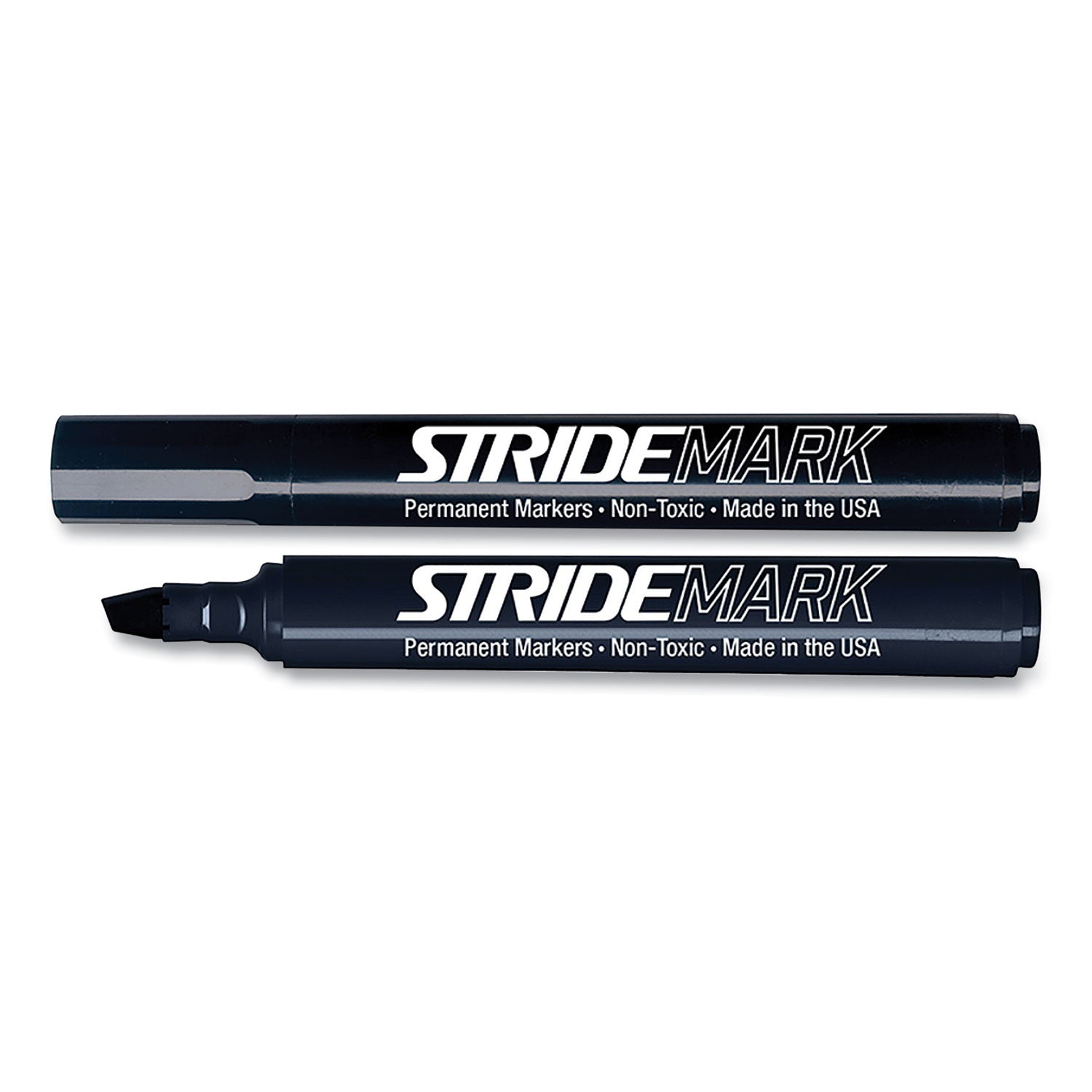 stridemark-tank-permanent-marker-broad-chisel-tip-black-12-pack_stw22001 - 2