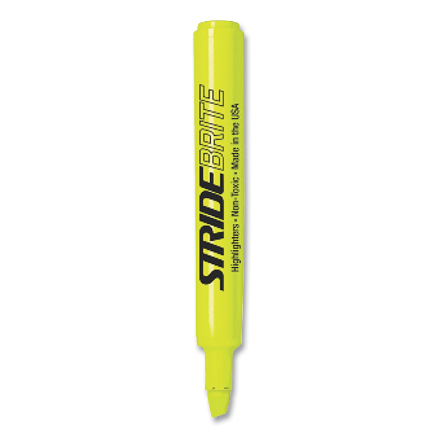 stridebrite-tank-highlighter-fluorescent-yellow-ink-chisel-tip-yellow-barrel-12-box_stw42005 - 1