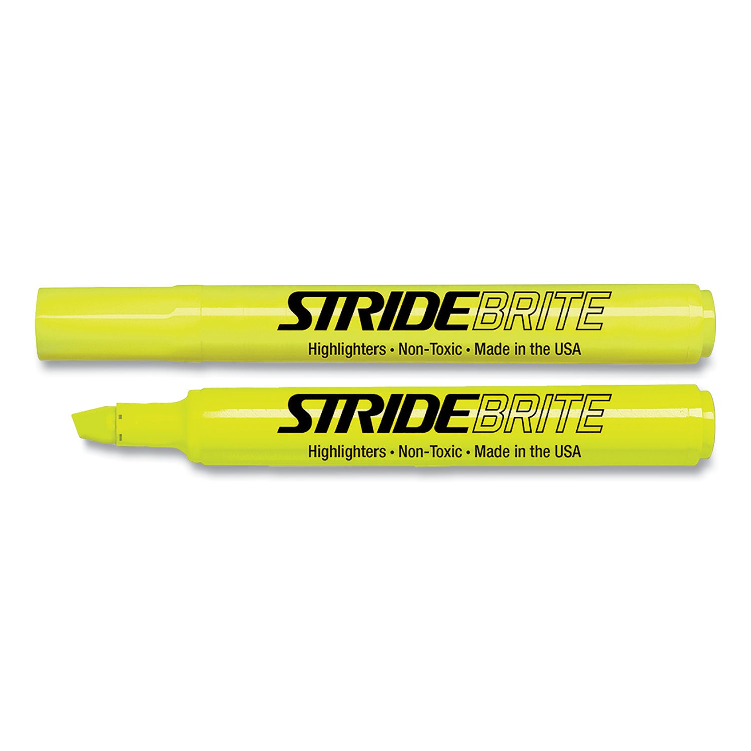 stridebrite-tank-highlighter-fluorescent-yellow-ink-chisel-tip-yellow-barrel-12-box_stw42005 - 3