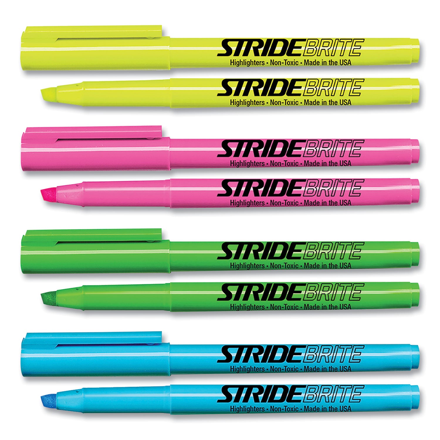 StrideBrite Stick Highlighters, Assorted Ink Colors, Chisel Tip, Assorted Barrel Colors, 24/Pack