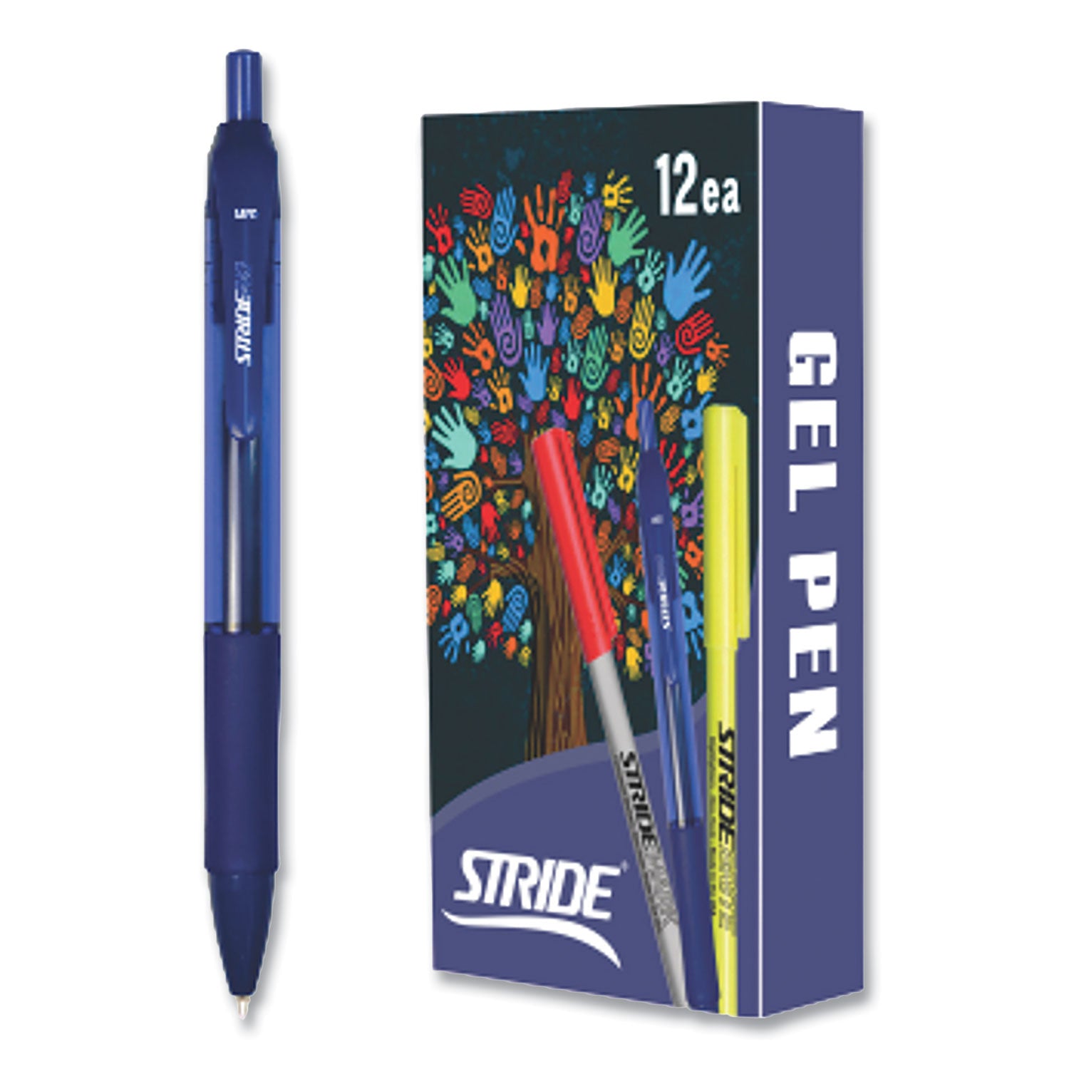 striderio-gel-pen-retractable-medium-07-mm-blue-ink-translucent-blue-barrel-12-box_stw52002 - 2