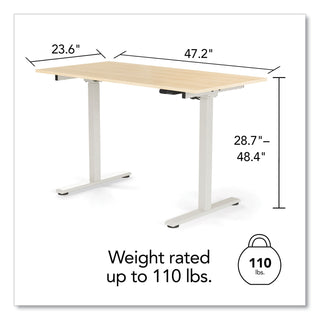 Essentials Electric Sit-Stand Two-Column Workstation, 47.2" x 23.6" x 28.7" to 48.4", Natural Wood/Light Gray