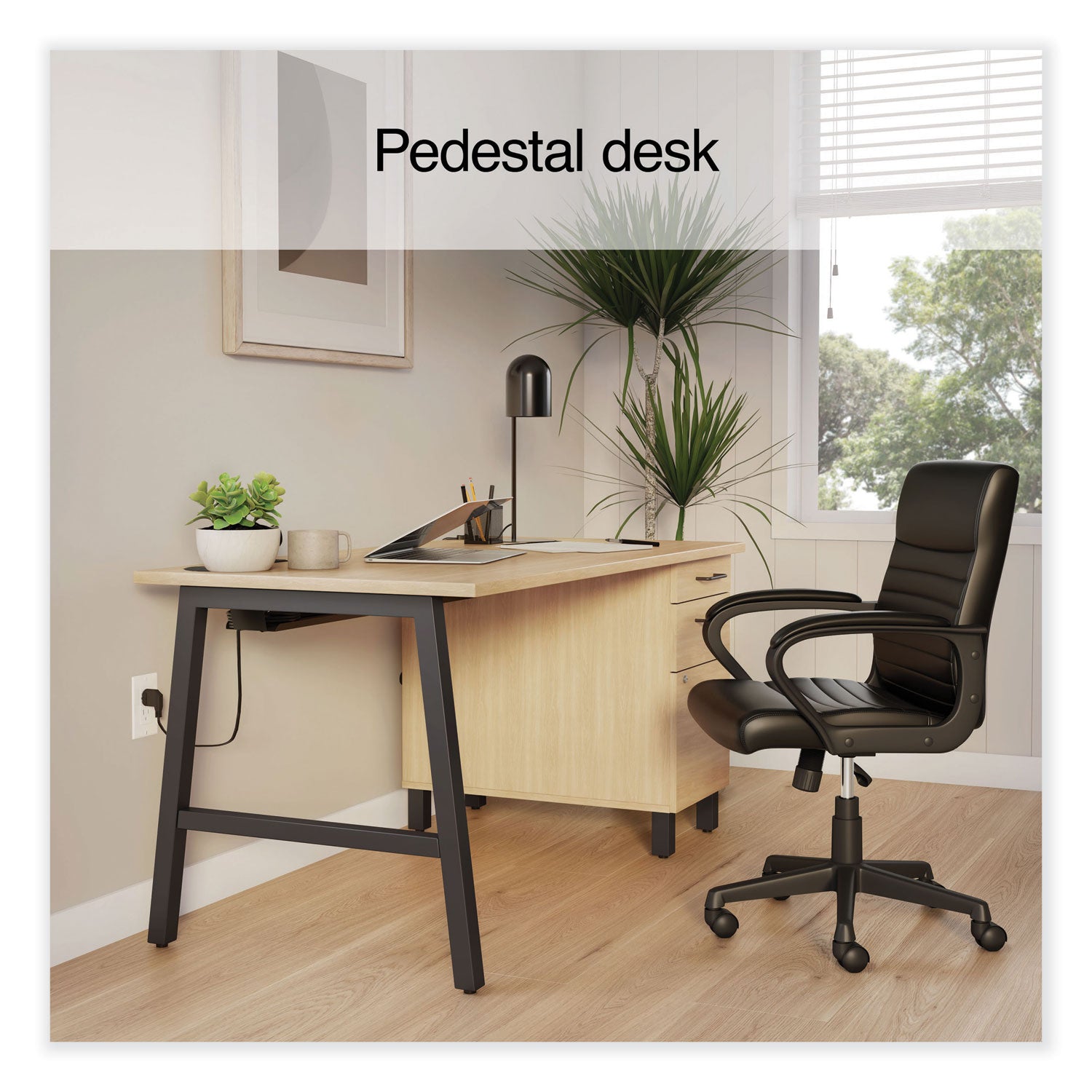 essentials-single-pedestal-writing-desk-with-integrated-power-management-598-x-299-x-297-natural-wood-black_uos60419cc - 3