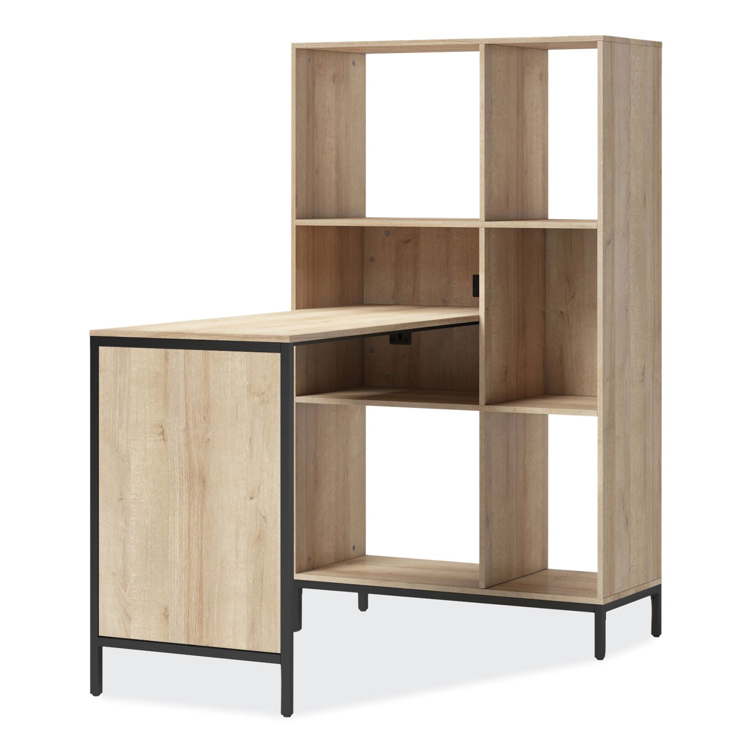 turing-home-office-workstation-with-integrated-bookcase-and-power-center-483-x-3175-x-5525-desert-ash-black_whltu48cd - 1