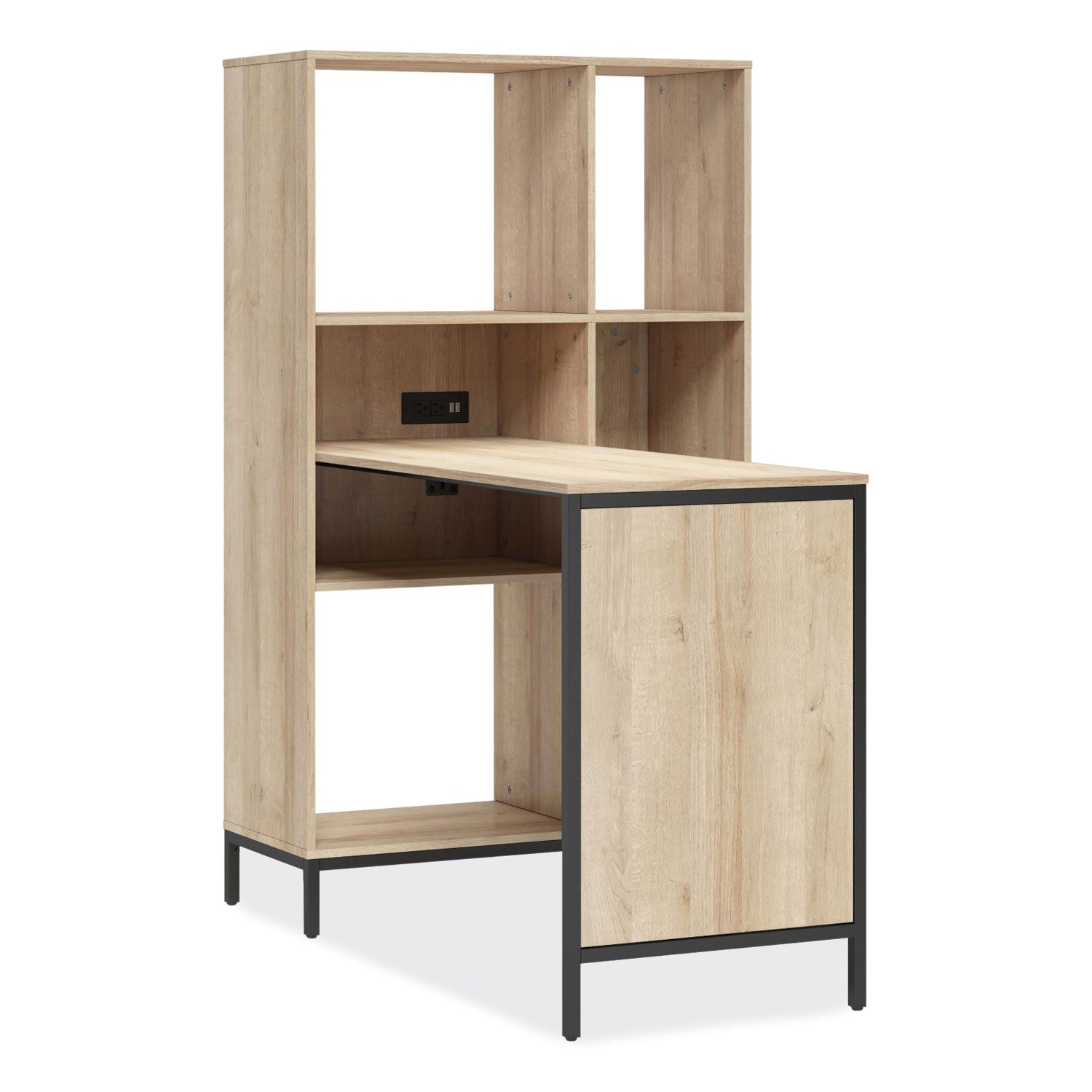 turing-home-office-workstation-with-integrated-bookcase-and-power-center-483-x-3175-x-5525-desert-ash-black_whltu48cd - 2