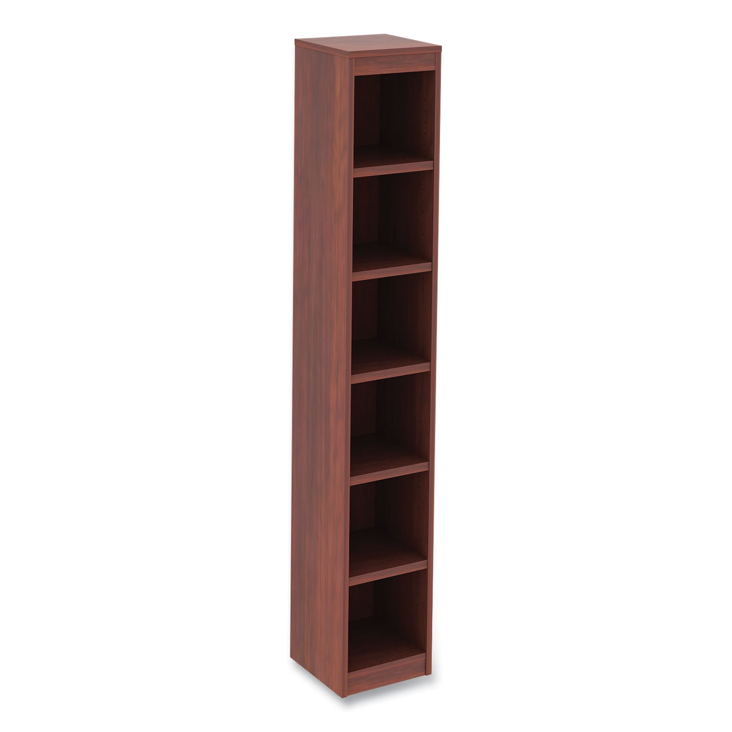 alera-valencia-series-narrow-profile-bookcase-six-shelf-1181w-x-1181d-x-7173h-medium-cherry_aleva67212mc - 1