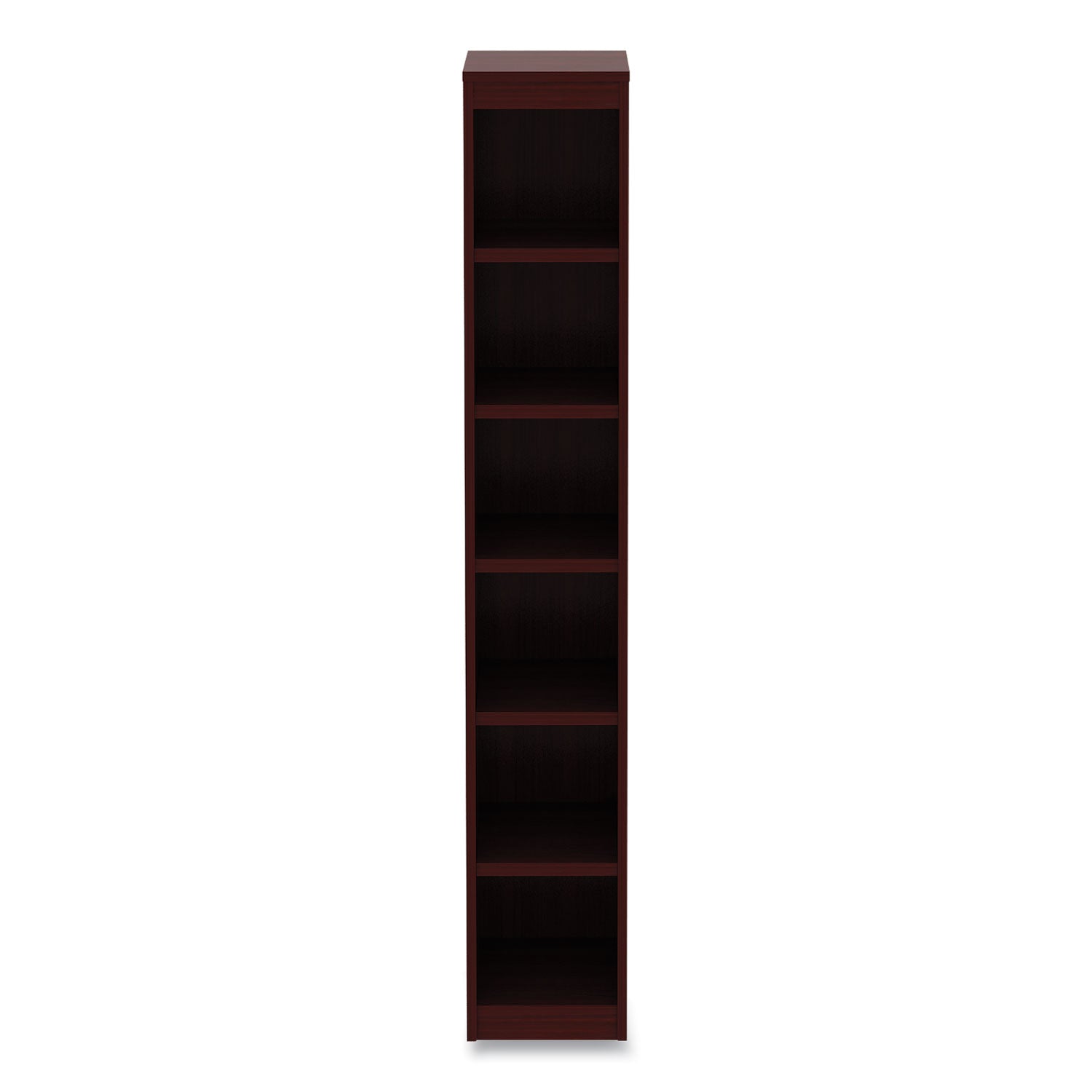 alera-valencia-series-narrow-profile-bookcase-six-shelf-1181w-x-1181d-x-7173h-mahogany_aleva67212my - 4