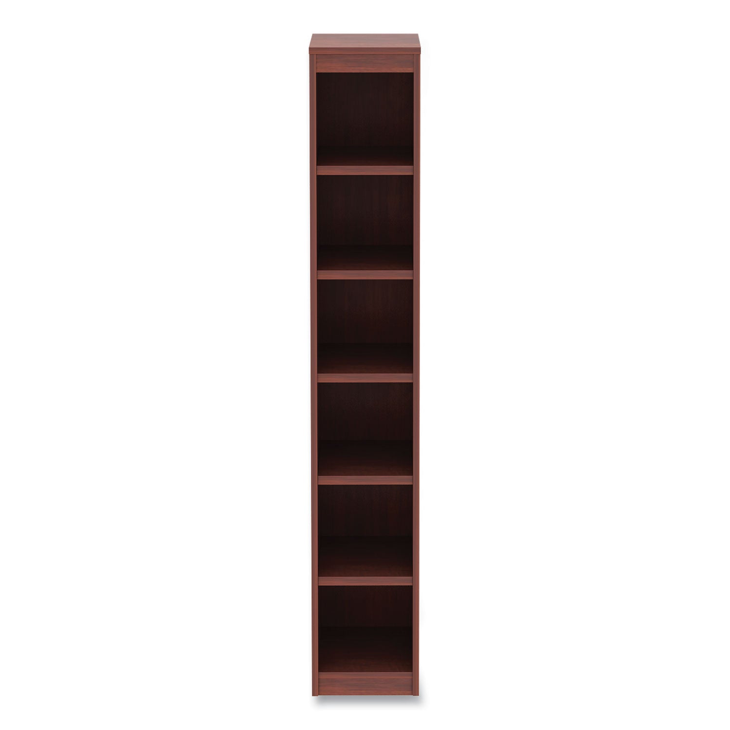 alera-valencia-series-narrow-profile-bookcase-six-shelf-1181w-x-1181d-x-7173h-medium-cherry_aleva67212mc - 4