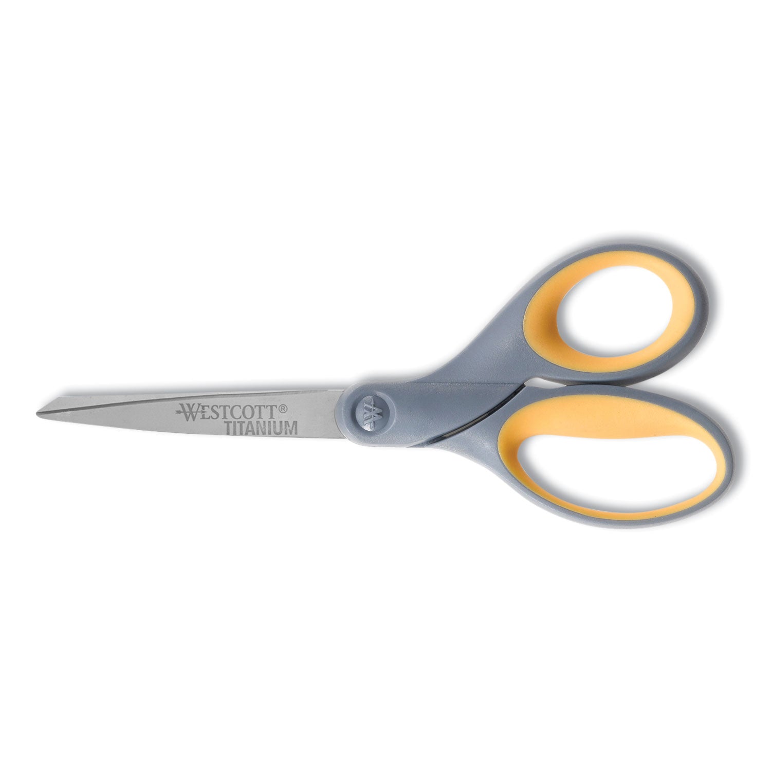 Titanium Bonded Scissors, 7" Long, 3" Cut Length, Gray/Yellow Straight Handle - 