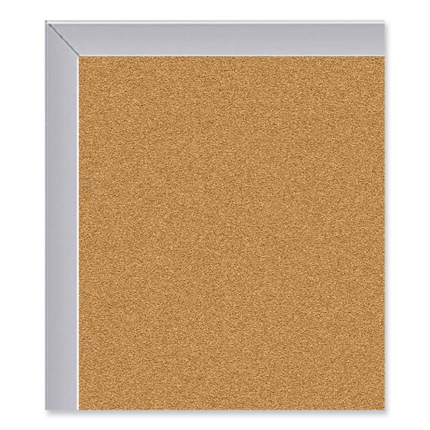 Aluminum-Frame Natural Corkboard, 24 x 18, Tan Surface, Satin Aluminum Frame, Ships in 7-10 Business Days