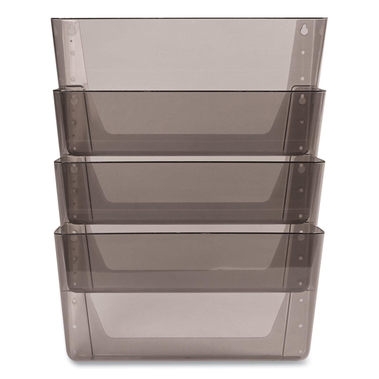 DocuPocket Stackable Four-Pocket Wall File, 4 Sections, Letter Size, 13" x 4", Smoke, Ships in 4-6 Business Days - 